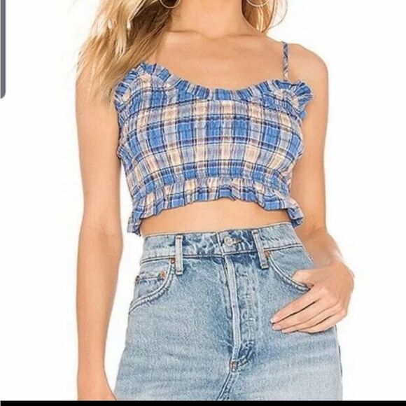 NWT lovers+friends Monaco blue&peach Monaco top - Picture 1 of 4